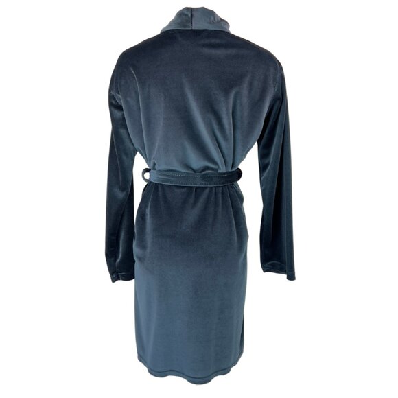 Smokey Blue Velour Robe - Picture 2 of 4